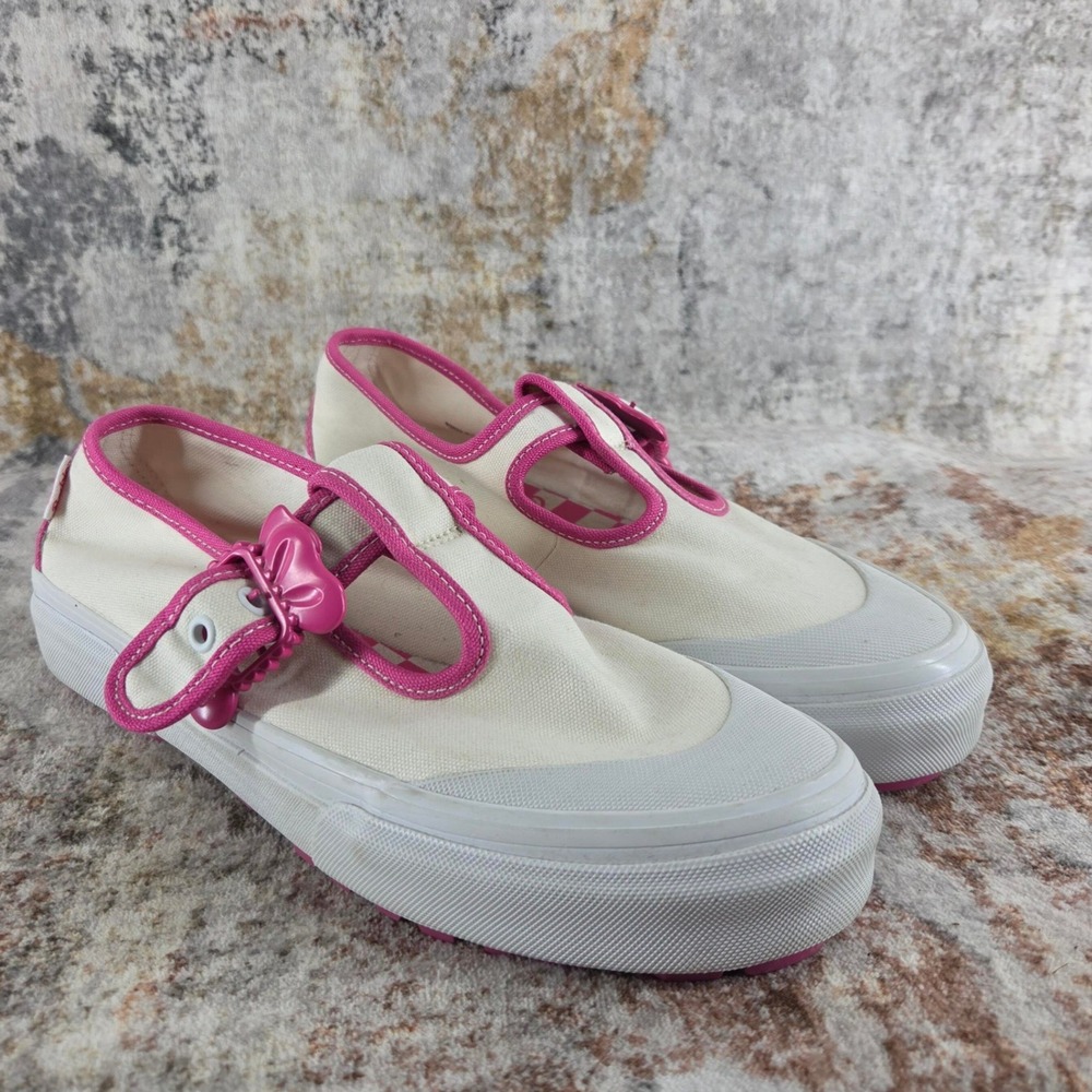 Vans x Barbie Style 93 DX Mary Jane Shoes Womens 10 Pink White‎ Bow Buckle Y2K